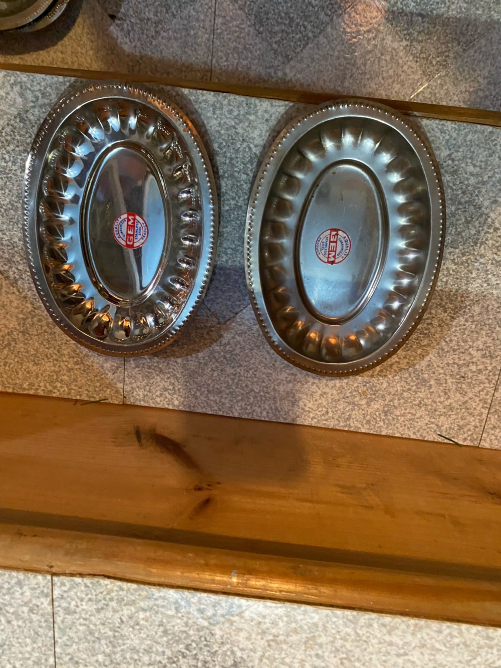 Unbranded Silver Oval Stainless Serving Platters - Set of 2